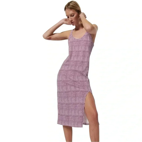 NATION LTD | NWT '24 Genevieve Midi Dress Wavy Stripe | Relaxed Scoop Tank XXL - Picture 2 of 12